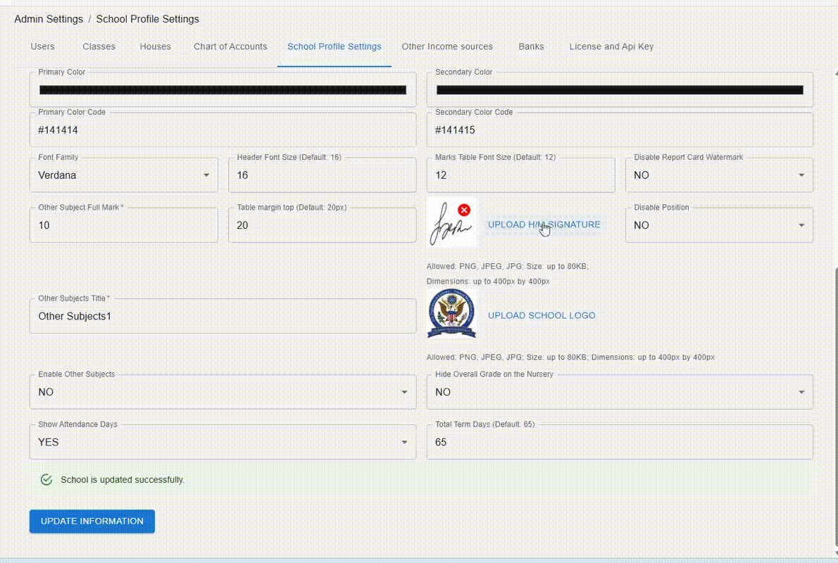 Signature Upload Feature