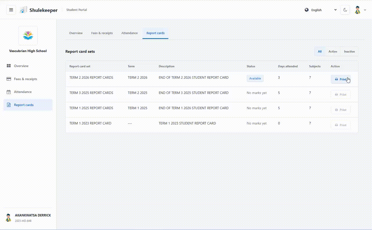 Shulekeeper Student Portal